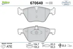 BMW 3 Serisi E90 2004-2012 Fren Balatası Ön | VALEO 670640
