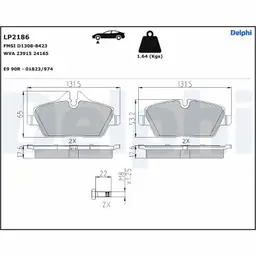 BMW 3 Serisi E90 2004-2012 Fren Balatası Ön | DELPHI LP2186