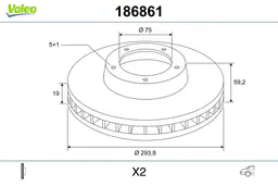 BMW 3 Serisi E46 Arka Fren Diski | VALEO 186861