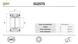 BMW 4 Serisi F82 Arka Teker Rulmanı Seti | VALEO 502573