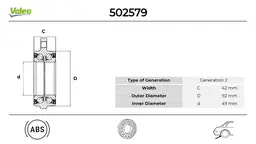 Mercedes C Serisi W205 Arka Teker Rulmanı Seti | VALEO 502579