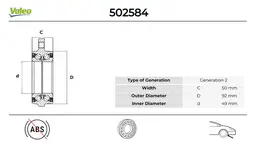 Mercedes CLS Serisi W219 Ön Teker Rulmanı Seti | VALEO 502584