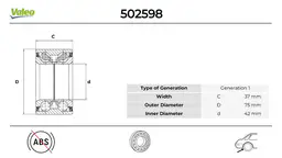 BMW 3 Serisi E36 Arka Teker Rulmanı Seti | VALEO 502598