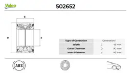 BMW 3 Serisi E90 Ön Teker Rulmanı Seti | VALEO 502652