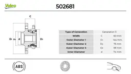 BMW X5 Serisi E70 Ön Teker Rulmanı Seti | VALEO 502681