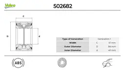 BMW 3 Serisi F80 Arka Teker Rulmanı Seti | VALEO 502682