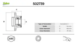 BMW 3 Serisi E36 Ön Teker Rulmanı Seti | VALEO 502739