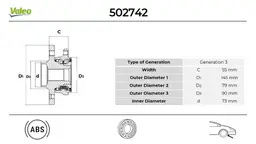 BMW 7 Serisi E65 Ön Teker Rulmanı Seti | VALEO 502742