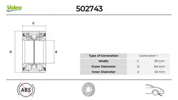 Mercedes E Serisi W210 Ön Teker Rulmanı Seti | VALEO 502743