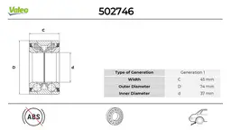 BMW 5 Serisi E34 Arka Teker Rulmanı Seti | VALEO 502746