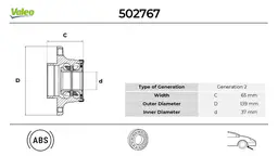 BMW 3 Serisi E46 Ön Teker Rulmanı Seti | VALEO 502767