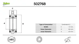 BMW 3 Serisi F80 Arka Teker Rulmanı Seti | VALEO 502768