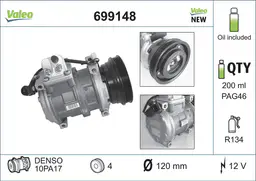 BMW 5 Serisi E34 M40 Klima Kompresörü | VALEO 699148