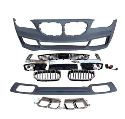 BMW 7 Serisi F01 2009-2015 Gövde Kiti Ön:F.Yık-lı, PDCli, <OO-OO> Egz.Uçlu Arka Difüzör, Panj-lu -M-Tech- 750i 2008-12 | WENDER BA0012109