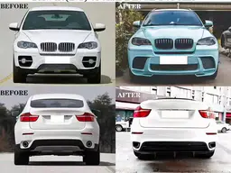 BMW X6 Serisi E71 2007-2014 Gövde Kiti PDCli:Ön, Arka Difüzör -M-Performance- 2007-14 | WENDER BA0712211