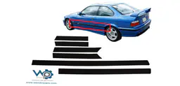 BMW 3 Serisi E36 Kapı Kaplaması Set:6ad Logosuz -Coupe | WENDER BA82119403140