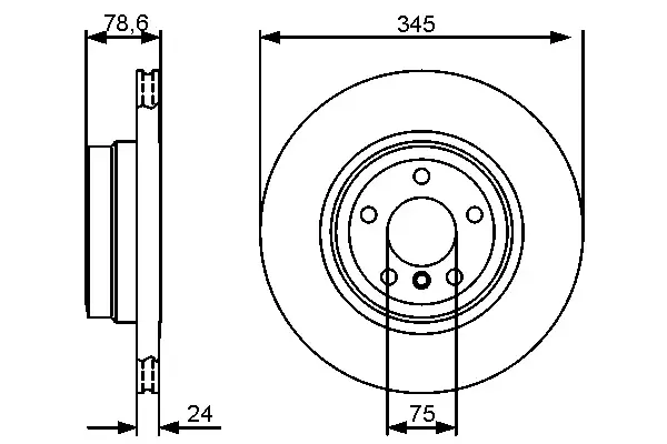 BMW E72 ActiveHybrid X6 Brake Disc Rear | BOSCH 0986479443