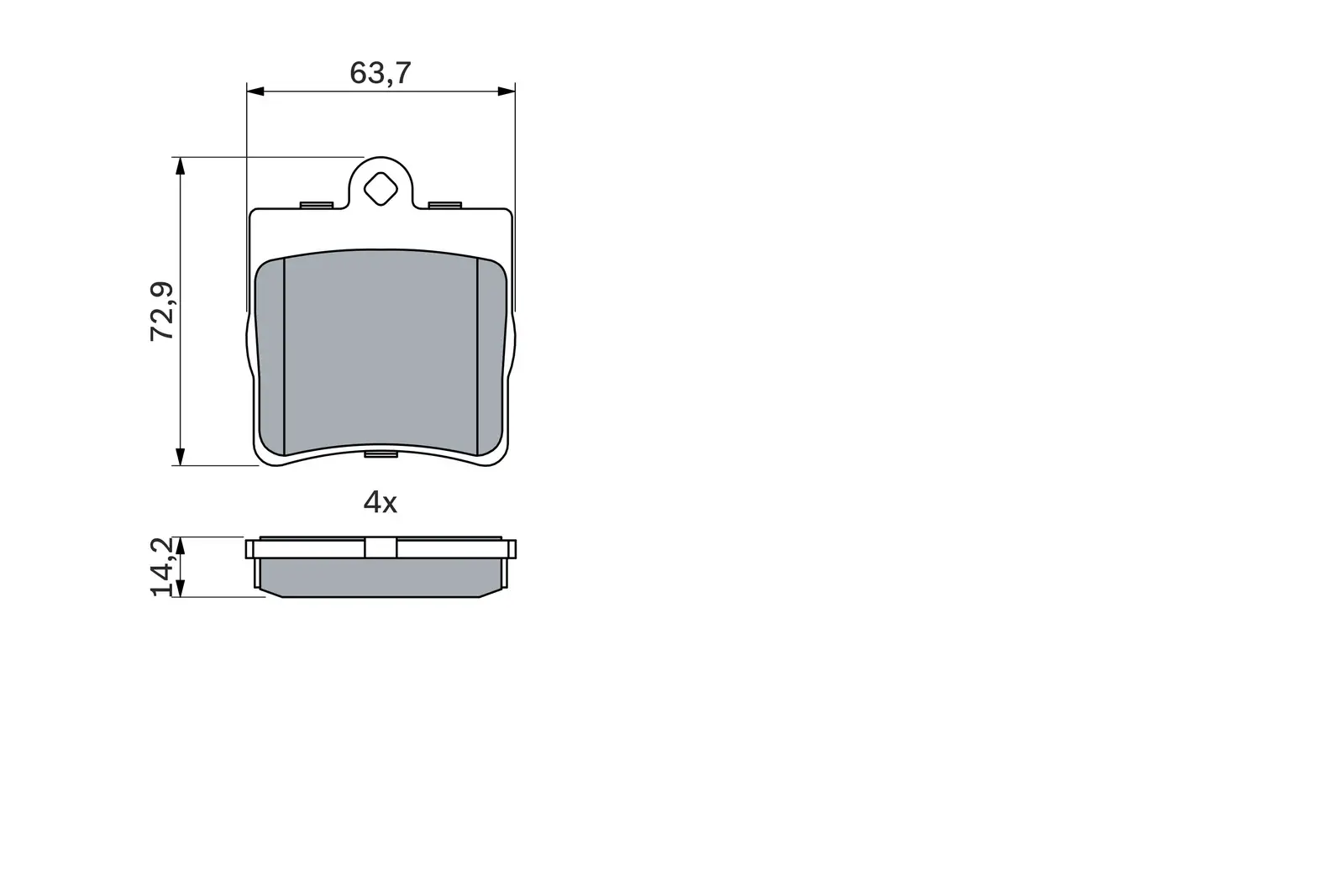 Mercedes W209 CLK 200CGI KOMPRESSOR Brake Brake Pad Rear | BOSCH 0986494016