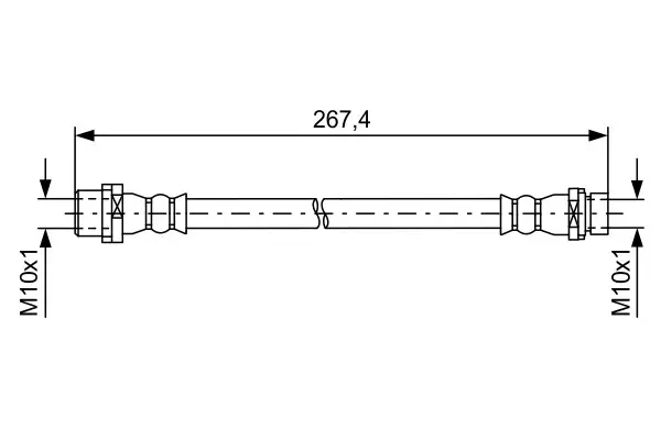 BMW E72 ActiveHybrid X6 Inner Brake Hose Rear | BOSCH 1987481583