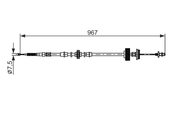BMW E72 ActiveHybrid X6 Left Brake Cable | BOSCH 1987482794