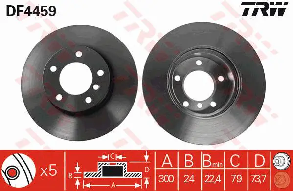BMW E90 316d Front Brake Disc | TRW DF4459