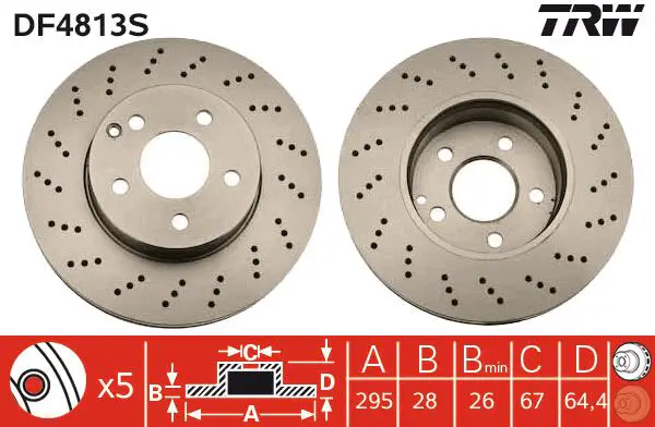 Mercedes W204 C 180 Front Brake Disc | TRW DF4813S
