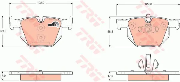 BMW E90 335i N55 Rear Brake Pads | TRW GDB1560