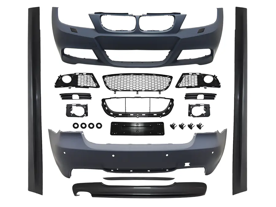 BMW 3 Serisi E90 2004-2012 M-Tech Gövde Kiti Far Yıkamalı PDC'li Arka Çift Egzoz Çıkışlı Marşpiyeli | WENDER BA51952147164