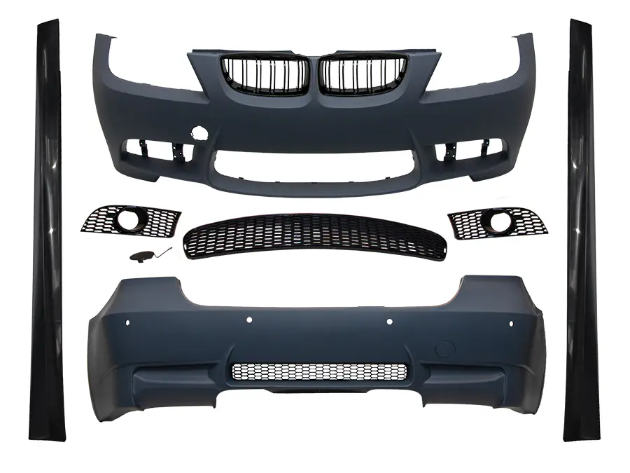 BMW 3 Serisi E90 2004-2012 M3-STYLE Gövde Kiti Sis Delikli PDC'li Arka Çift Egzoz Çıkışlı Marşpiyeli Panjurlu | WENDER BA0902104