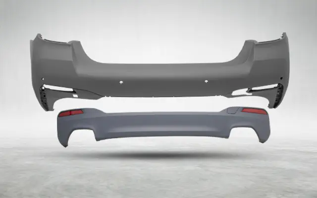 BMW 5 Serisi G30 2016-2018 M-Tech Komple Tampon Arka PDC'li Çift Egzoz Çıkışlı | WENDER BA51128073725S2