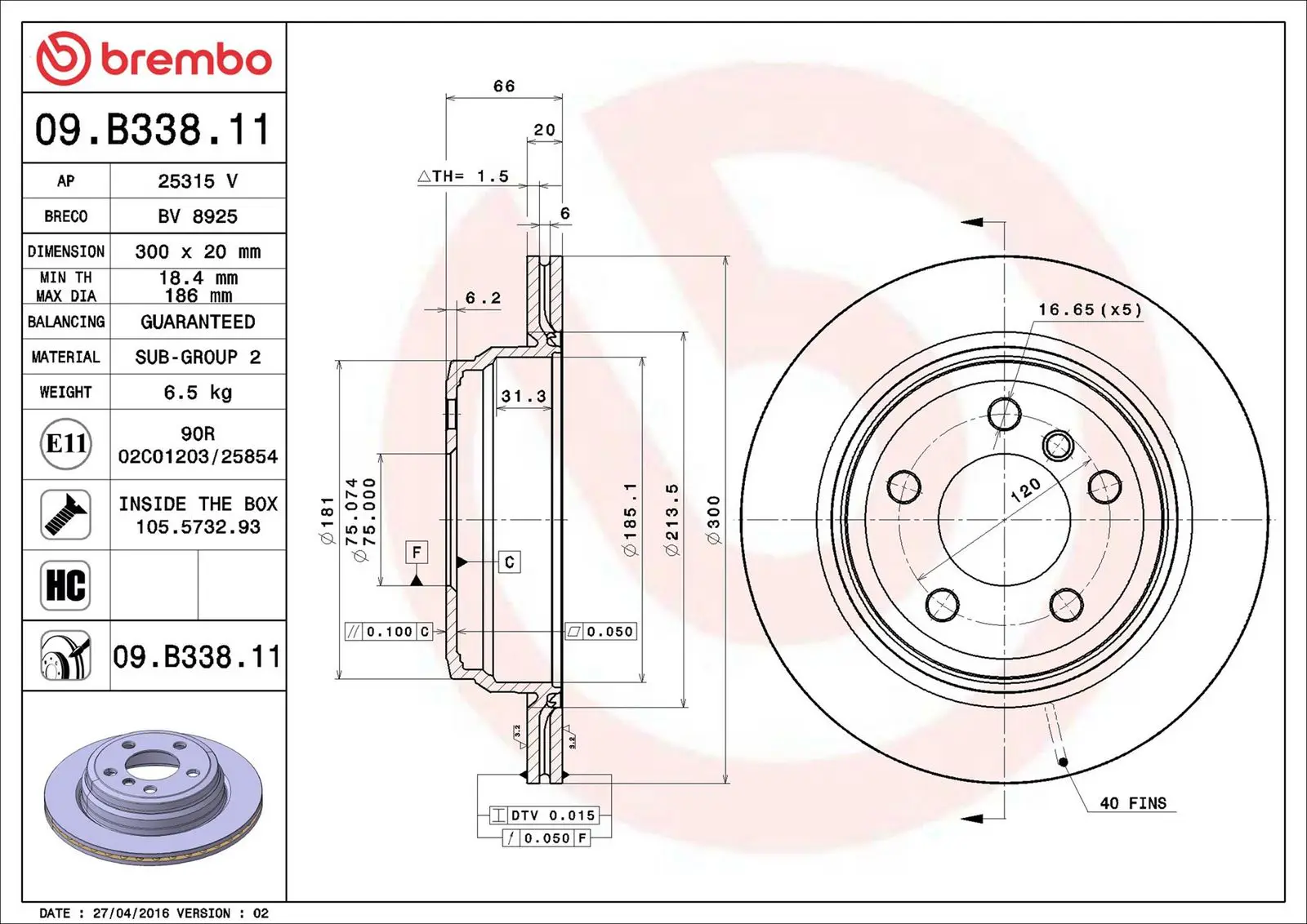 BMW 3 Serisi F30 316 d Arka Fren Diski Havalandırmalı | BREMBO 09B33811