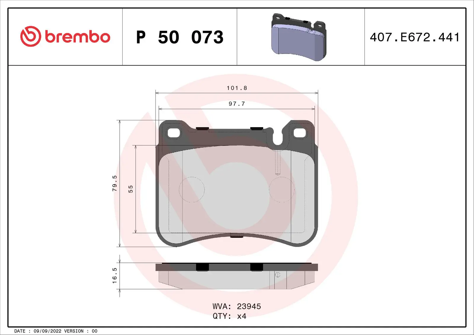 Mercedes CLK Serisi W209 CLK 220 CDI Ön Fren Balatası | BREMBO P50073
