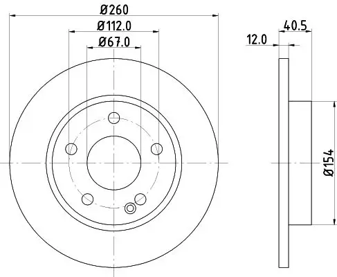 Mercedes A Serisi W168 Fren Diski Havasız Arka | HELLA 8DD 355 105-971