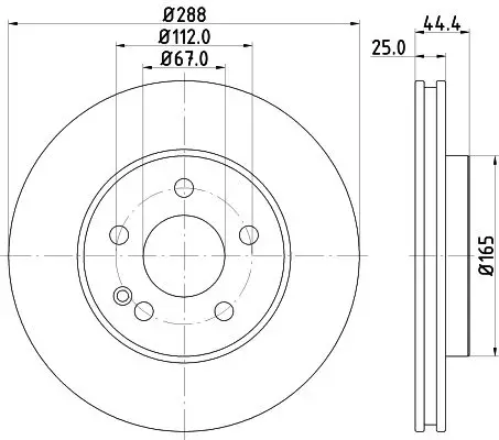 Mercedes B Serisi W245 Fren Diski Havalı Ön | HELLA 8DD 355 111-081