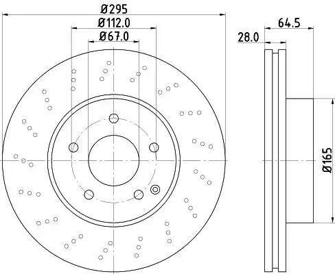 Mercedes C Series W204 Brake Disc Pneumatic Front | HELLA 8DD 355 114-391