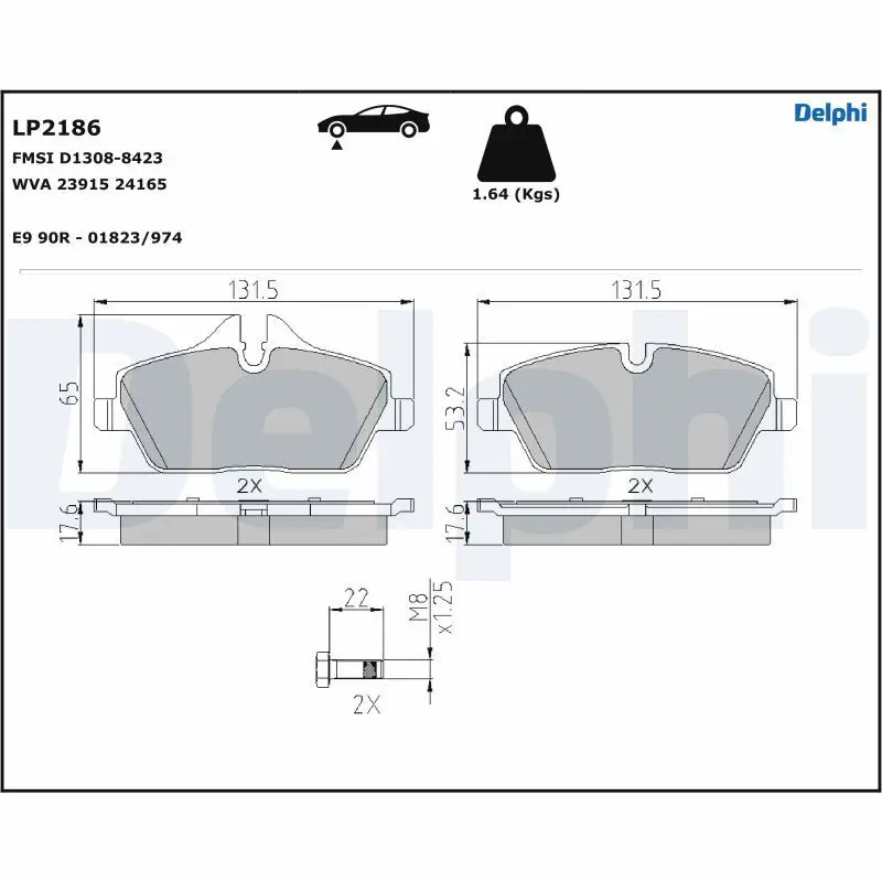 BMW 3 Serisi E90 2004-2012 Fren Balatası Ön | DELPHI LP2186