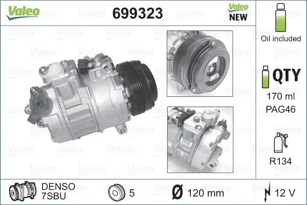 BMW 3 Serisi E46 M52 Klima Kompresörü | VALEO 699323