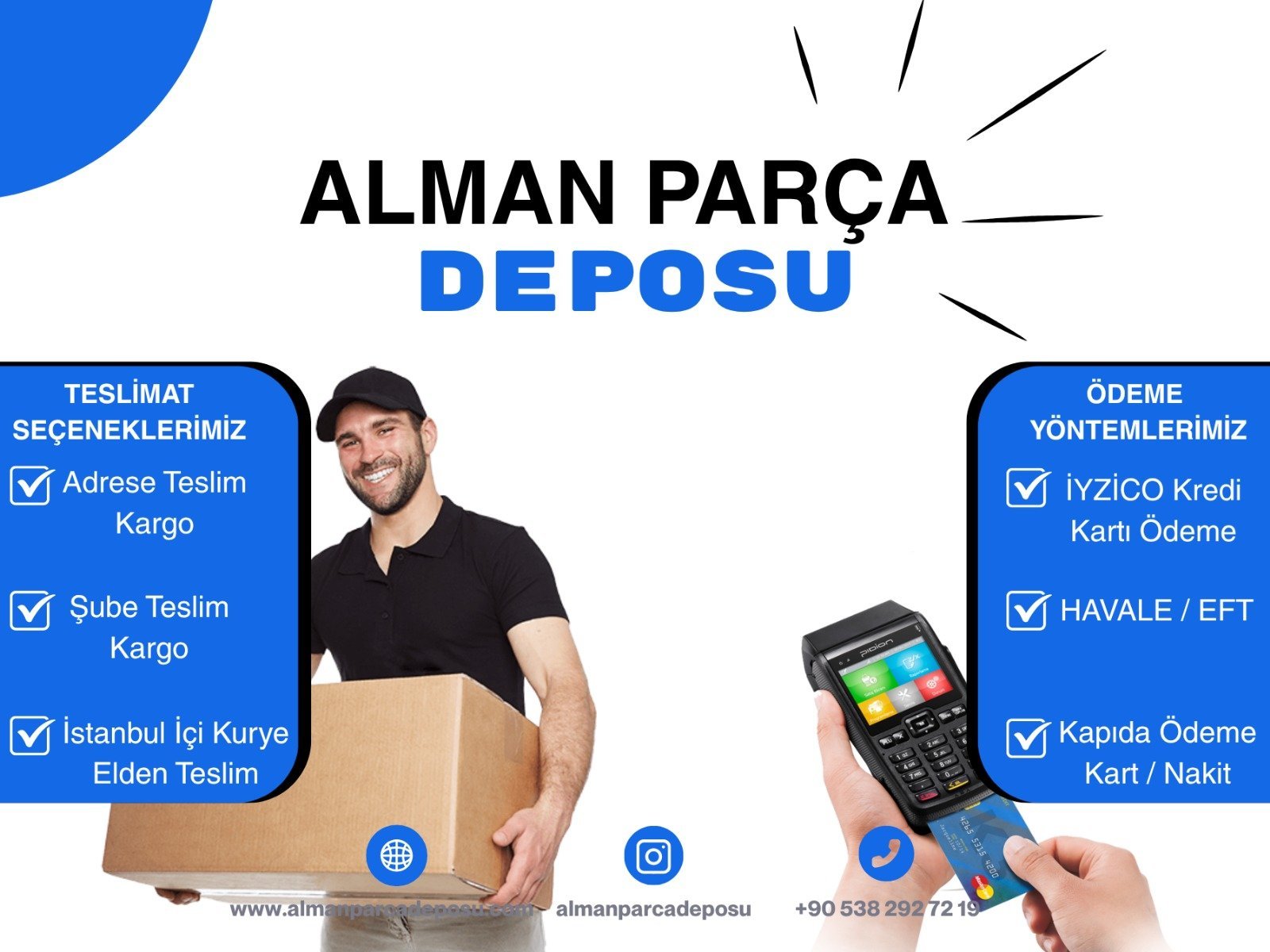 Alman Parça Deposu Teslimat ve Ödeme Seçenekleri