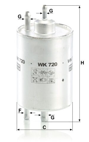 Mercedes CLK C208 1997-2003 CLK 200 Kompressor M111 Yakıt Filtresi | MANN WK720