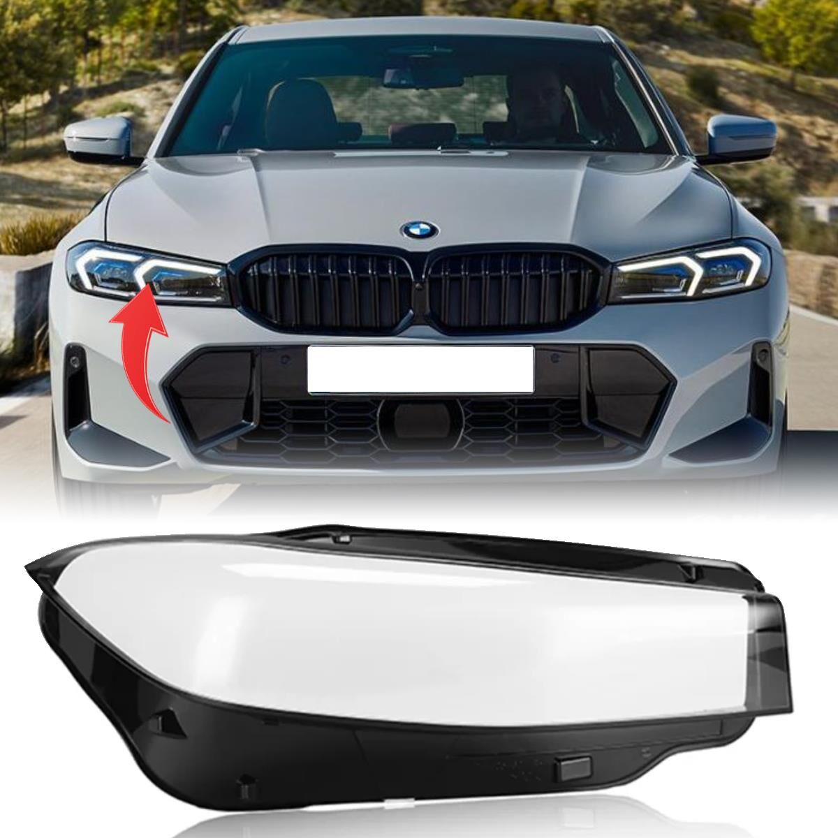 GKL 343396 | Bmw 3 Serisi G20 2018- Far Camı Sağ