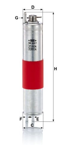 BMW 3 Serisi E46/5 318 ti N42 Yakıt Filtresi | MANN WK 532/1