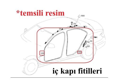 Mercedes CLA Serisi W117 Kapı Fitili Kadifeli
