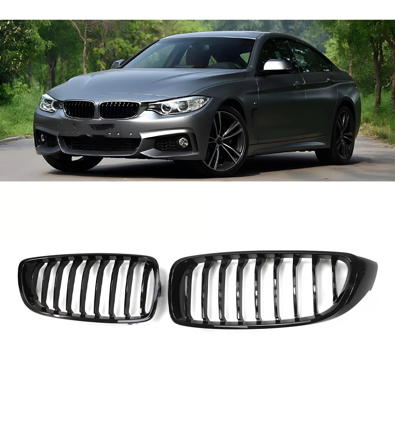 BMW 4 Serisi F32 Ön Panjur Takımı Piano Black