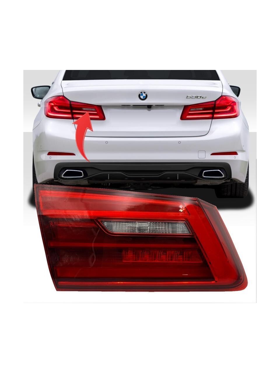 GKL 343382 | Bmw 5 Serisi G30 2016-2018 Stop Lambası İç Led Sol