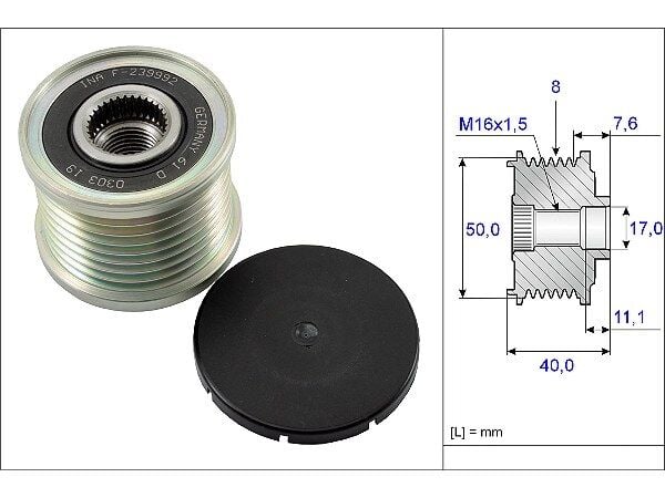 Mercedes S Serisi W221 S 420 CDI Alternatör Kasnağı | INA 535 0119 10