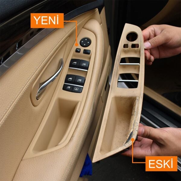 ITHAL 51417225873 | Bmw 5 Serisi F10 2009-2016 Kapı Tutamak Seti - Siyah (Katlanır Aynalı Model)
