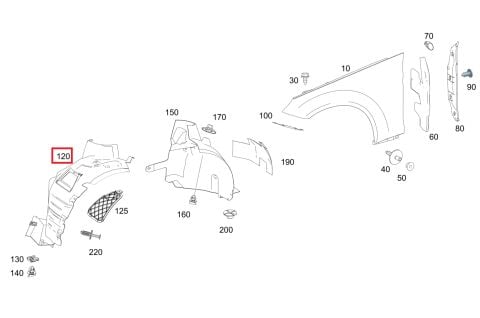 Mercedes E Serisi Coupe W207 Önün Önü Sağ Çamurluk Davlumbazı | İTHAL A2076901730