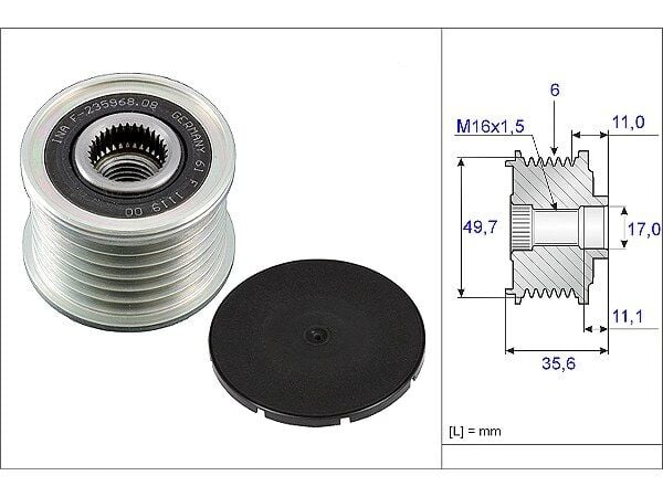 Mercedes C Serisi W204 C 220 CDI Alternatör Kasnağı | INA 535 0086 10