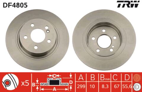 Mercedes C Serisi W204 C 250 M272 Arka Fren Diski | TRW DF4805
