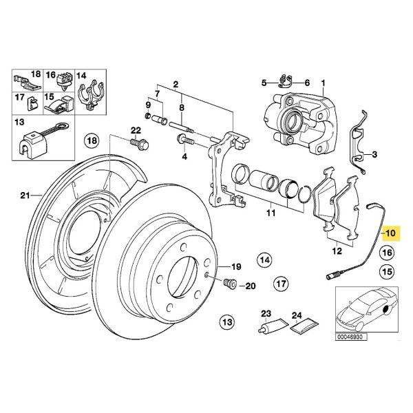 GKL 340981 | Bmw E36 Fren Balata Fısı 790Mm Arka